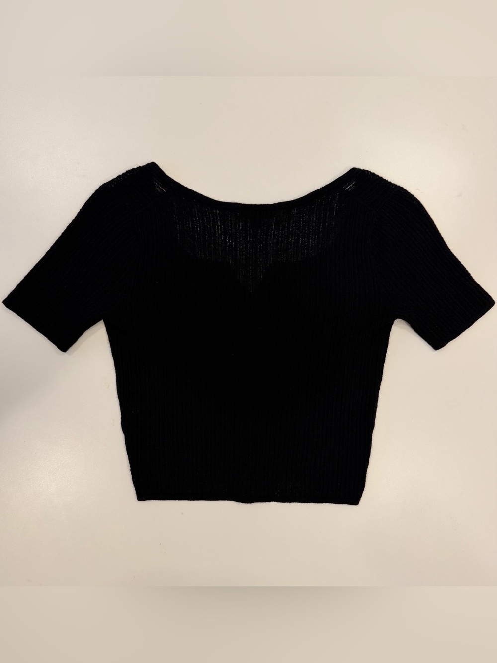 Uniqlo lace key neck half-sleeve short sweater - Picture 4 of 10